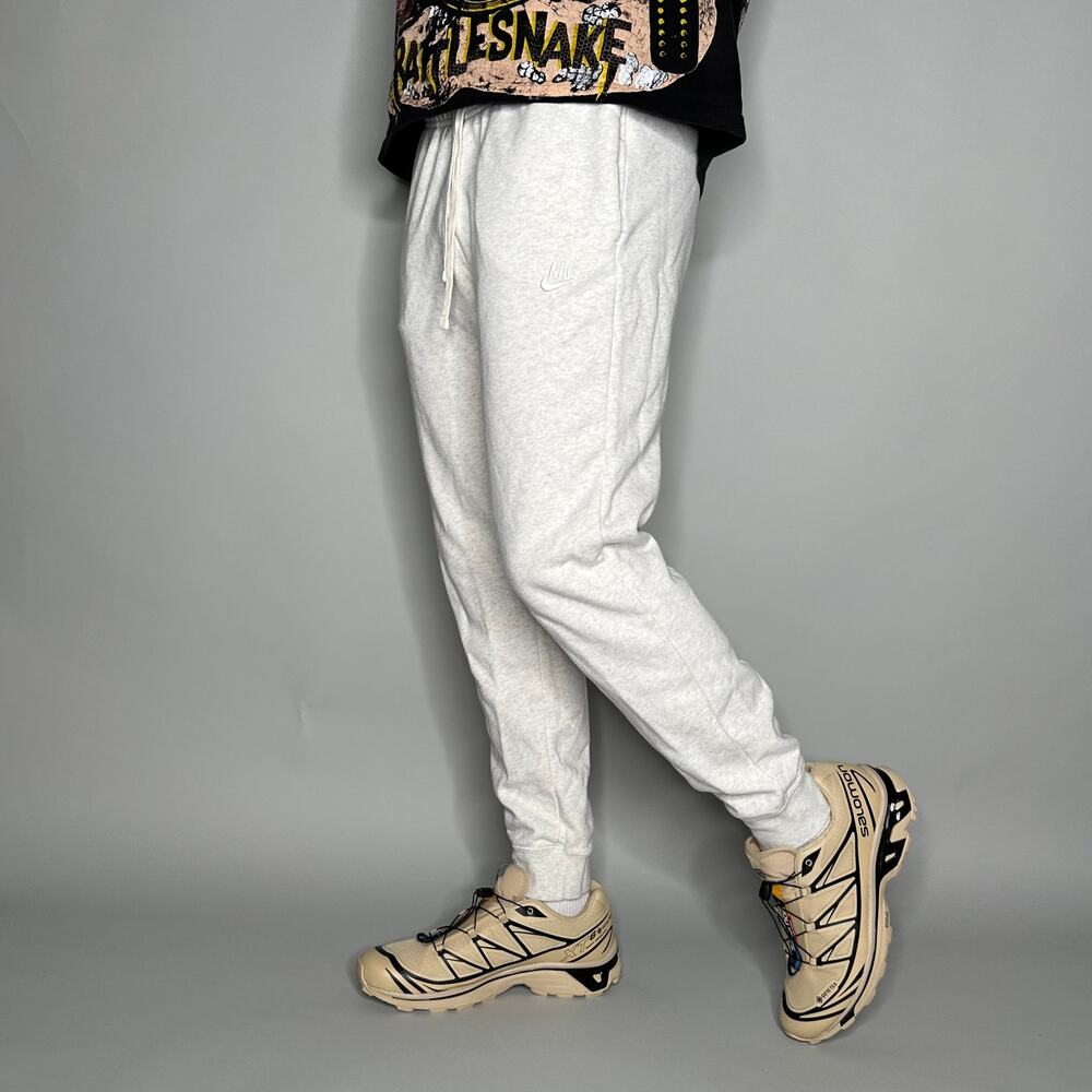 Vintage Y2K Nike Sweatpants Mens M Light Grey Subtle Swoosh Cotton Joggers